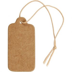 Zawieszki papierowe, brązowe, 15x30mm, 100 sztuk